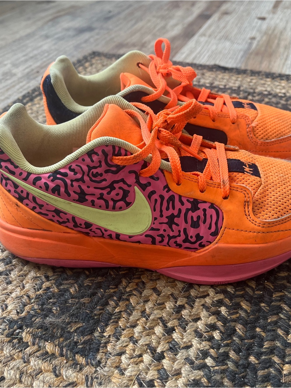 Nike Kids Orange and Tan Ja2 Sneakers